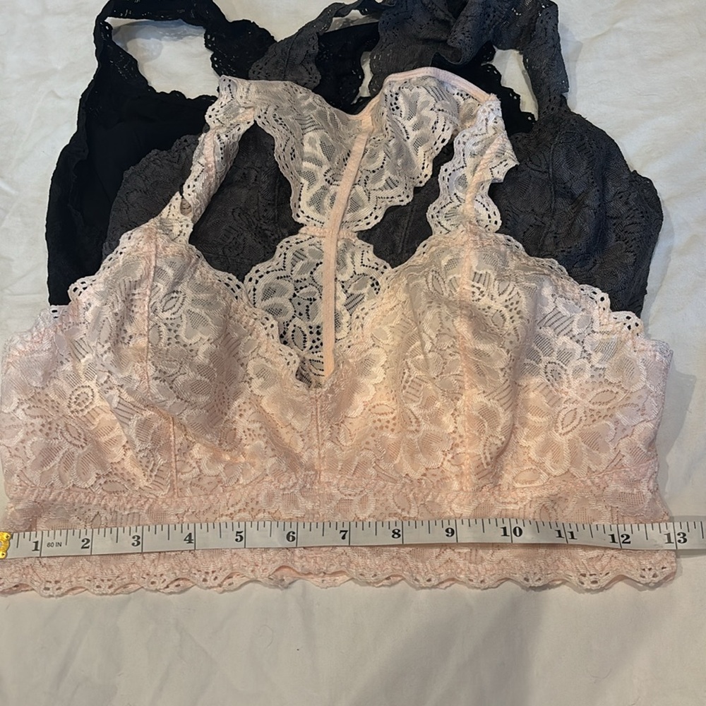Felina Lace Bralette Trio - Black, Cream, Gray - Picture 9 of 13